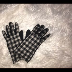 Talbots black & white gloves